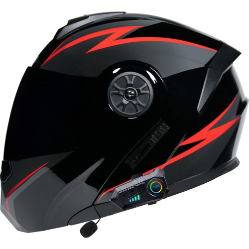 Casco Integral De Motocicleta Bluetooth Modular Con Placa