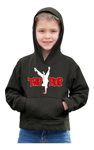 Sudadera Negra Infantil De Hip Hop De Silueta Baile Oferta