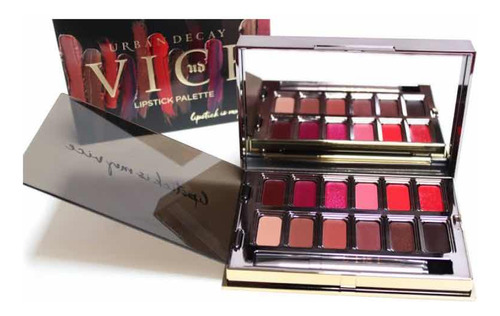 Urban Decay Lipstick Palette Blackmail 12 Labiales Acabado Gloss Color Rojo