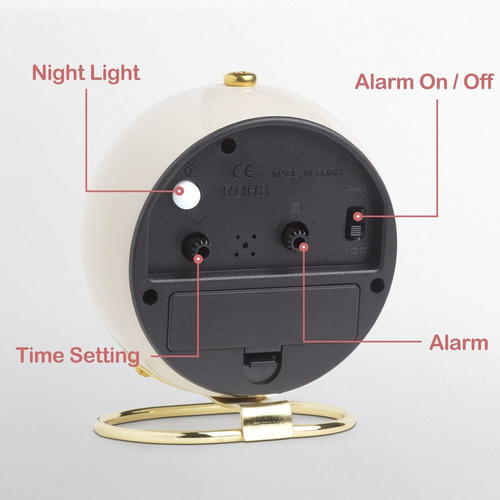 Reloj De Sobremesa Pequeño Reloj De Alarma Analógico Vintage