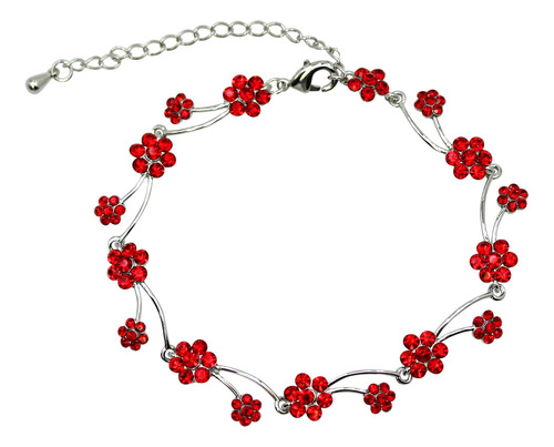 Faship Hermosa Pulsera Floral De Cristal De Diamantes De Imi