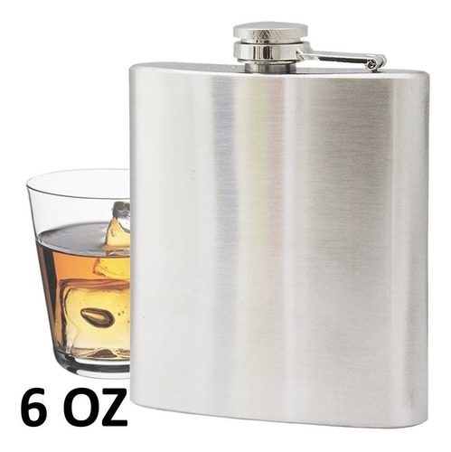 Kit 5 Cantil Em Aço Inox 200 Ml Bebidas Whisky/vodka/cachaça