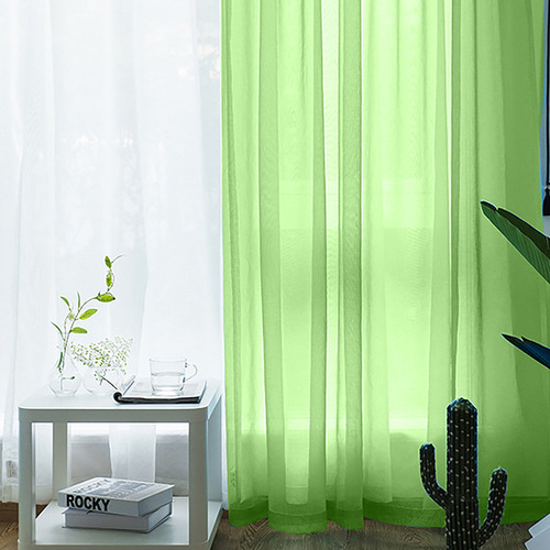 Cortinas Transparentes Para Sala De Estar, Con Bolsillo Para