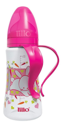 Mamadeira Com Alça Design 300ml Rosa - Lillo