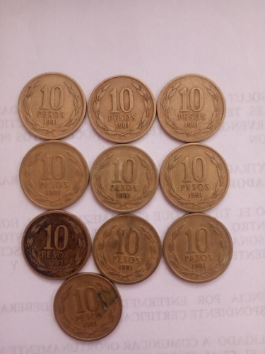 Monedas Chilenas Angel De La Libertad Son 10 Unidades En 50 