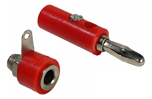 Kit Conector Banana Aislado Rojo 4mm Macho Y Hembra