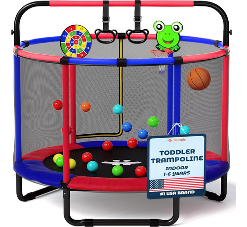 Trampolín Para Niños 1.4m Con Barras Ajustables Y Red De Seg