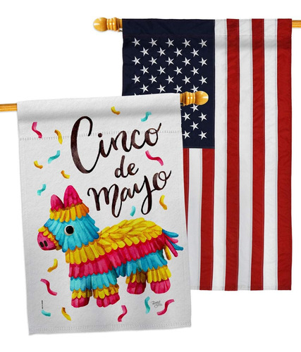 Breeze Decor Pinata Mayo House Flag Pack Summer Cinco De Par