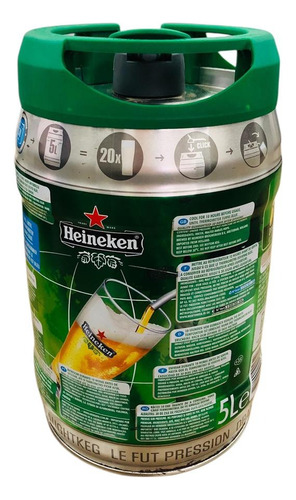 Barril Lata Cerveza 5 Litros Vacio Coleccion Heineken (Usado)
