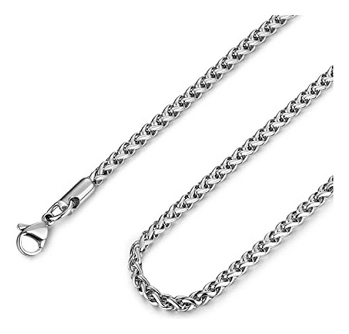 Cadena De Trigo De Acero Inoxidable Hzman 3.0 Mm Para Hombre