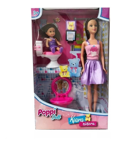 Kiara Muñeca Niñera Con Bebe Y Accesorios Poppi Doll Nenas