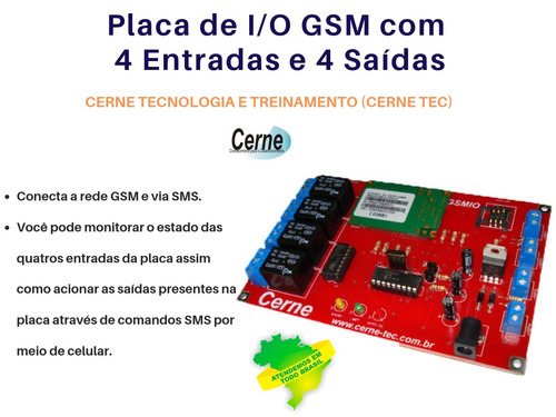 Placa I / O Gsm Com 4 Entradas 4 Saídas