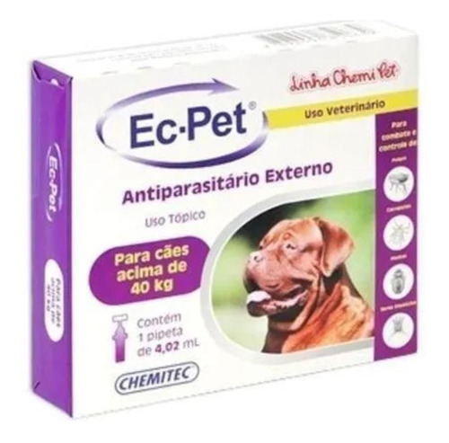 Antiparasitário Ec-pet Cães Acima 40kg- Pulgas E Carrapatos