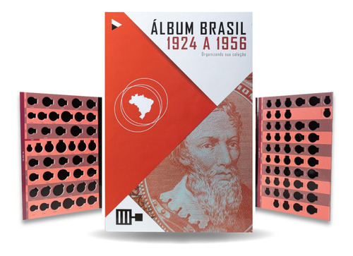 6 Álbuns Moedas 1854 A 2035 + Álbum De Prata 1922 A 1938