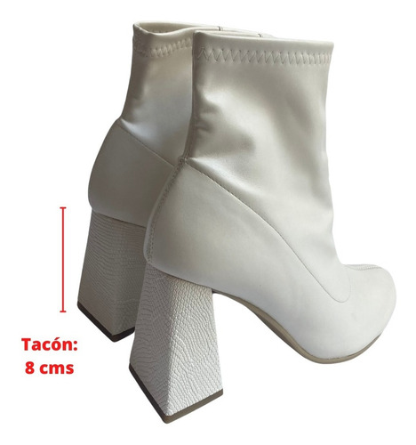 Imagen 6 de 10 de Botin Stretch Felipe Rentería Moda Tacón Geométrico 8cms