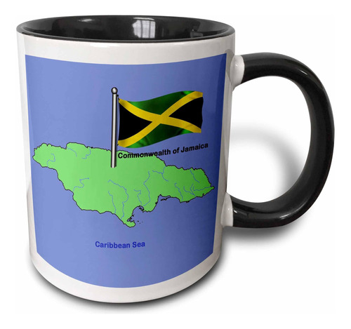 3drose Mug__4 Bandera Y Mapa De La Commonwealth De Jamaica C