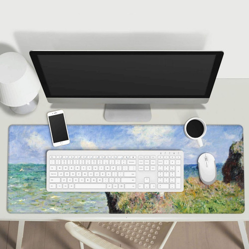 Monet Mouse Almohadilla Cosida Xl Mousepad Grande 31.5 X 12