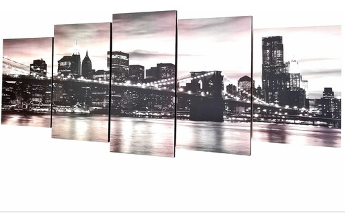 Cuadro Puente The Brooklyn New York Triptico Poliptico Moderno Decoracion Escalonado
