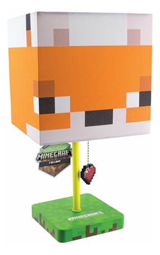 Lámpara Minecraft Fox Lamp Lámpara Escritorio Y/o Buro Estructura Amarillo Pantalla Naranja Claro