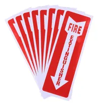 Comprar 8 Letrero Extintor Incendio Adhesivo Seguridad Flecha Abajo