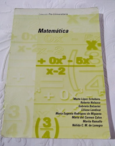 Matemática Colección Pre-universitaria. Universidad Católica