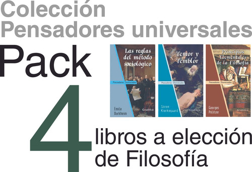 Pack 4 Libros De Filosofía Pensadores Universales Gradifco