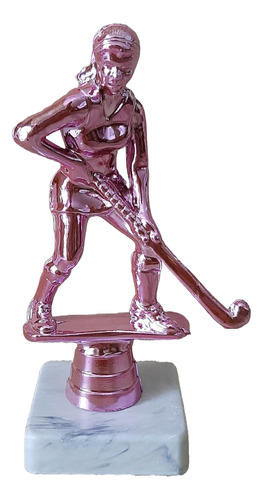 Trofeo Plástico Hockey Femenino Rosa 11,5cm Souvenir