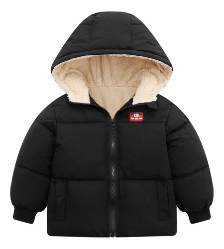 Abrigo H Para Niños Y Niñas, Forro Polar De Invierno, Acolchado Con Capucha Y Cremallera