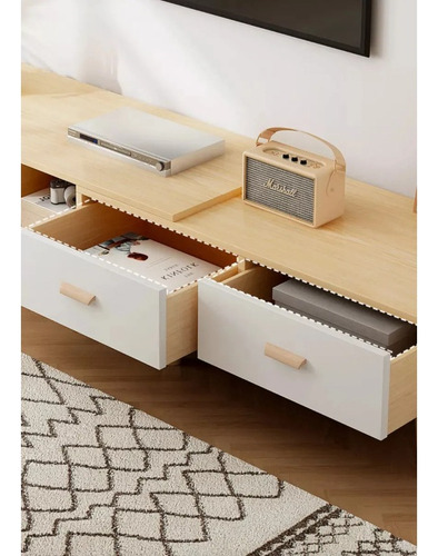 Rack Mueble Tv Ancho Extendible 180-258cm Moderno Minimalist Marrón