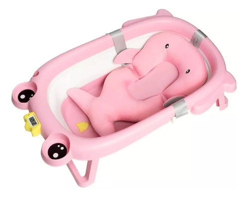 Tina Sapito Bañera Bebé Plegable + Cojín Reforzado Color Rosa