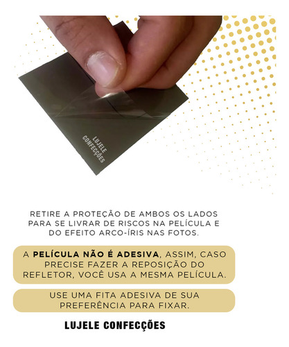 Refletor 10w Com Pelicula E Lente Filtro Cpl 52mm Para Foto De Tattoo cor preto LUJELE CONFECÇÕES Polarizadora Tatuador