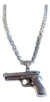 Comprar Cadena Hombre Dije Pistola En Acero Inoxidable 