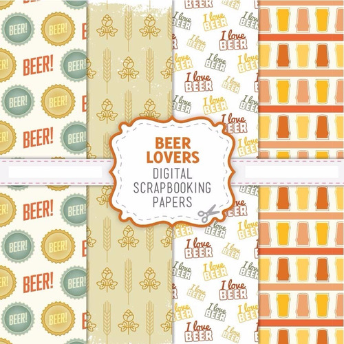 Kit De Papel Digital Shabby Chic Cerveza Beer Love