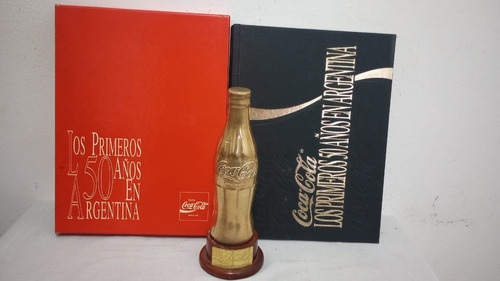 Botella Coca Cola Bronce 50 Años En Argentina + Libro