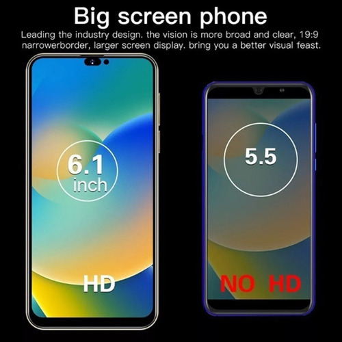 Teléfonos Inteligentes Android Baratos I14 Pro Max 6.1 Pulgadas Ram1gb Y Rom8gb Púrpura