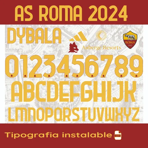 Tipografía As Roma 2024 Y Vector Editable Numeros en venta en Paraná