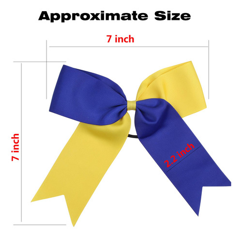 Cheerleading Bow Jumbo Cheer Bows 12 Pcs 7 Inch Ponytail Hol