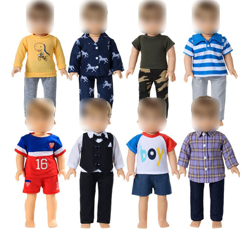 Mikyra 18-inch Boy Doll-clothes 17 Pcs 8 Sets Boy-doll Clot.