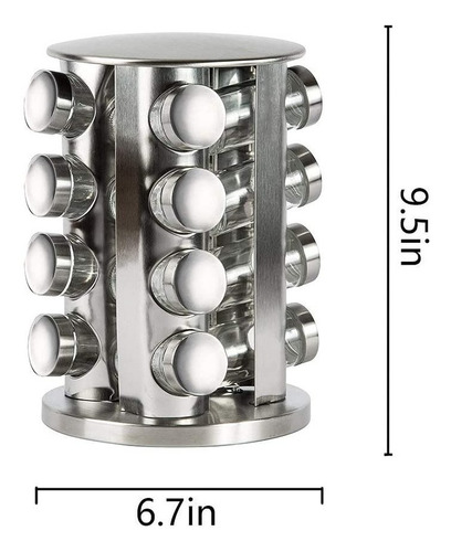 Estante Giratorio Para Especias De Acero Inoxidable