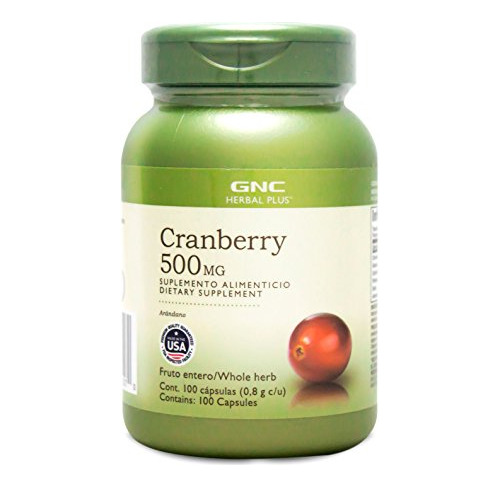 Gnc Herbal Plus Cranberry Fruit 500 Mg, 100 Cápsulas, Apoya 