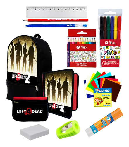 Super Set Mochila + Utiles De Left 4 Dead C412