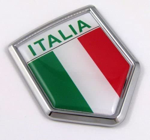 Cbshd101a Italia Coche Bandera Italiana Cromo Emblema D...