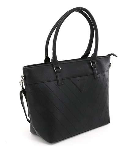 Cartera Miss Unique Negra Eco Cuero Con Bolsillo Hermosísima Mis 17733.1 Negro Lisa Níquel Negro