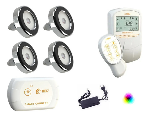 Smart Pool 3x1 Smart Connect 4 Led Tholz 18w Rgb+ Fonte