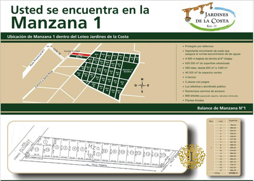 Se Vende Lote En Jardines De La Costa - Ruta 1 Km. 10