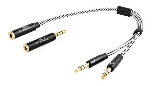 Cablecreation 3.5mm Audio Splitter, 3.5mm Female A 2 Dual 3.