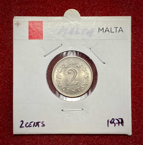 Moneda 2 Centavos Isla De Malta 1977 Km 9 (Usado)