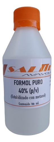 Formol 40% Puro Estabilizado Con Metanol X 100 Ml - Salttech
