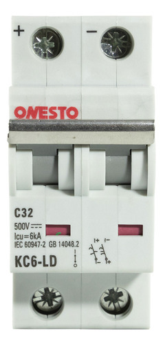 Termica Dc Corriente Continua 500v 32a 2 Polos P/panel Solar