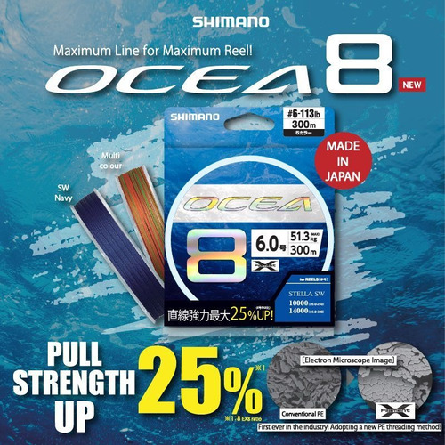 Linha Multifilamento Shimano Ocea Ex8 25% Up -  Pe 2